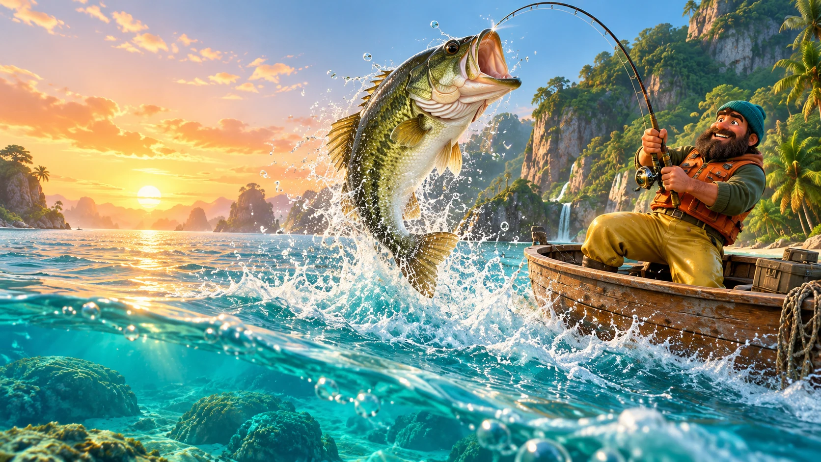 Tavi Rook chasing a giant bass